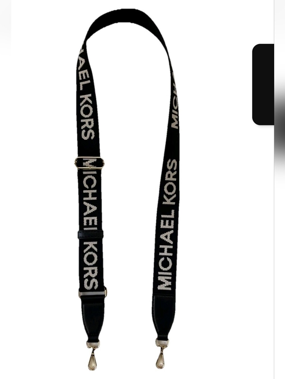 MICHAEL KORS Black Logo Webbing Bag Strap